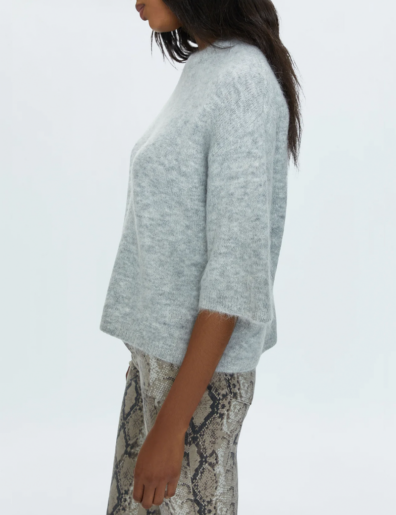 Micah Sweater Tee, Soft Grey