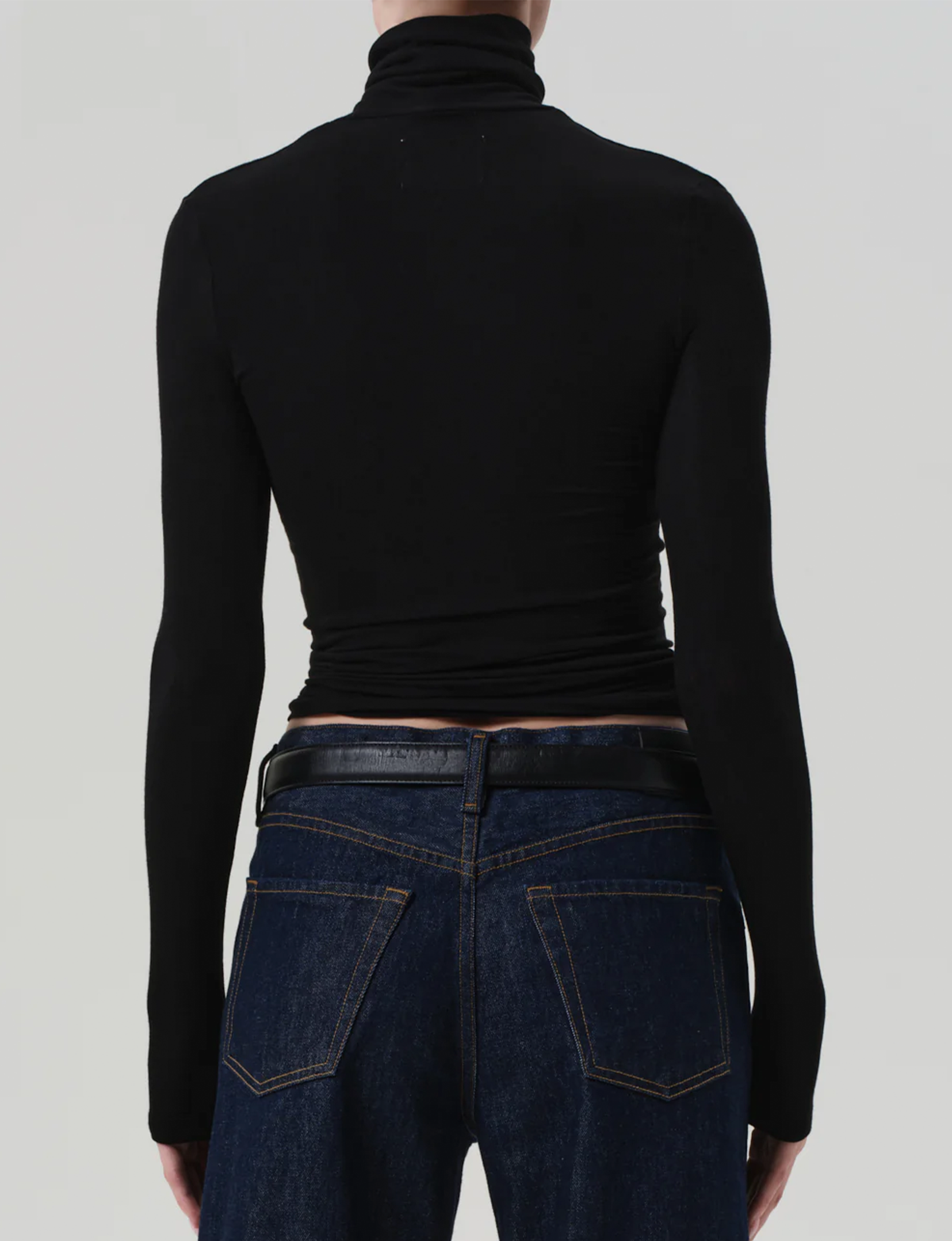 Caradene Rib Turtleneck, Black