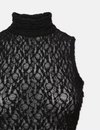 Mesh Mockneck Top, Black