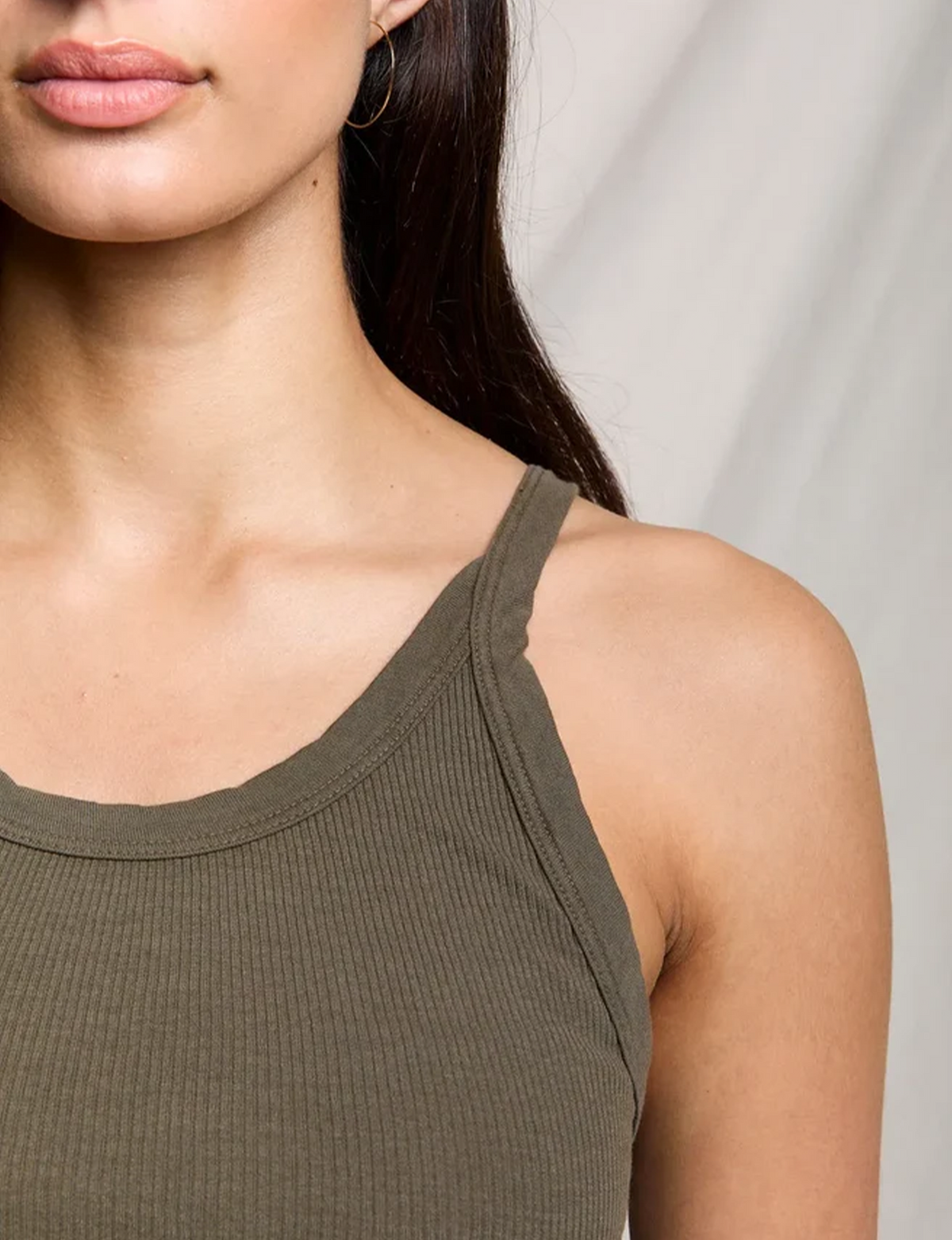 Annie Recycled Tank, Dark Olive