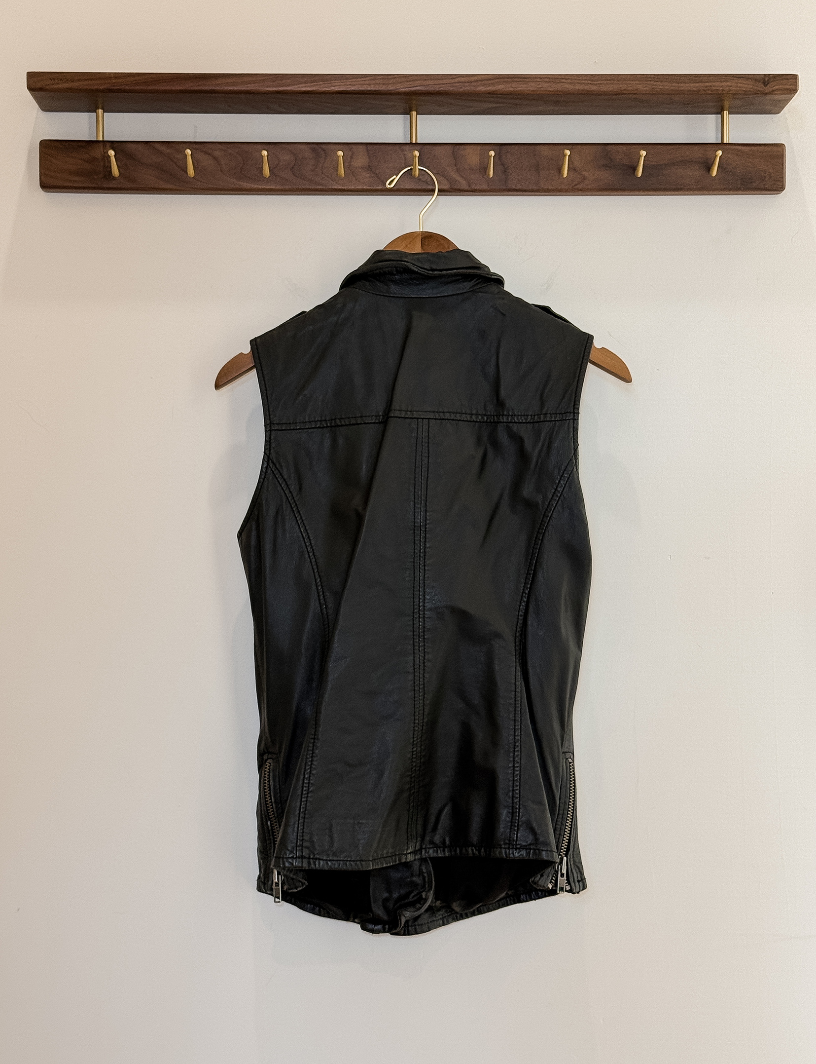 Muubaa Leather Vest, Black