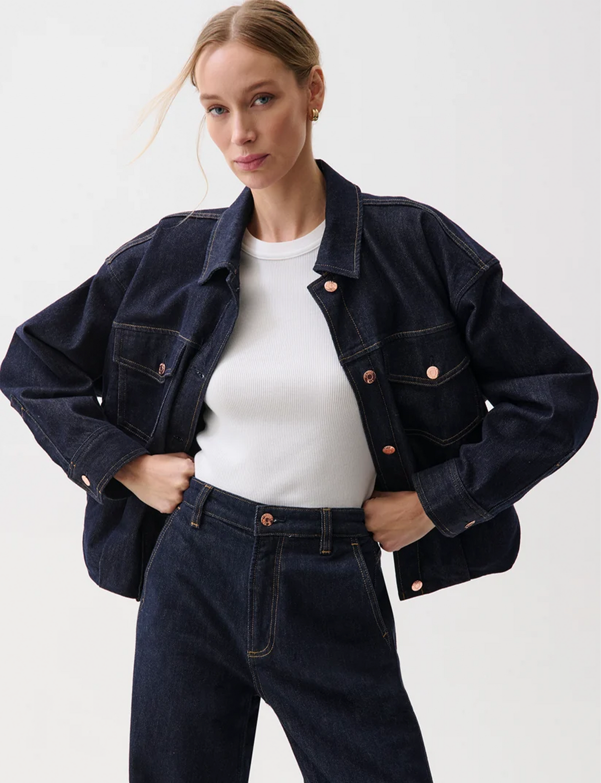 Bibi Blouson Trucker Jacket, Nightfall