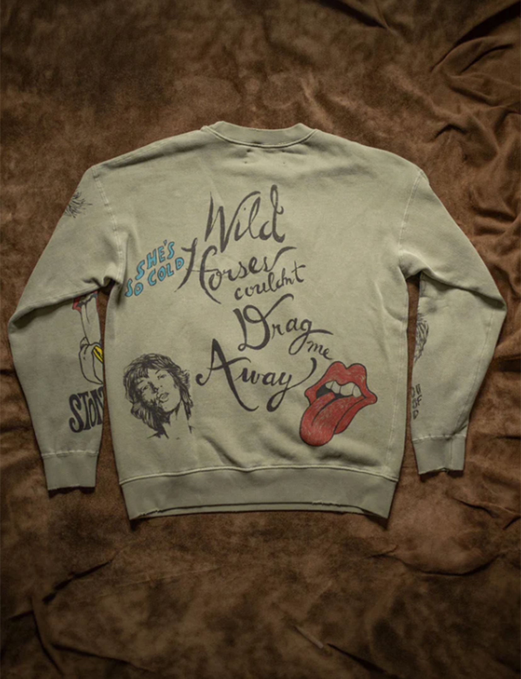 Rolling Stones Sketch Crew Fleece, Fatigue