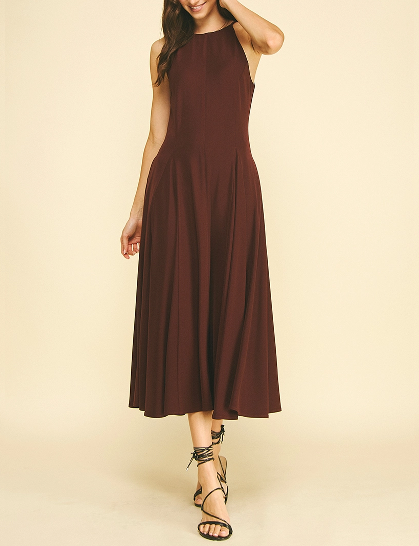 Anatasia Dress, Red/Brown