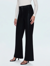 Lana High Rise Ultra Wide Leg, Coated Noir