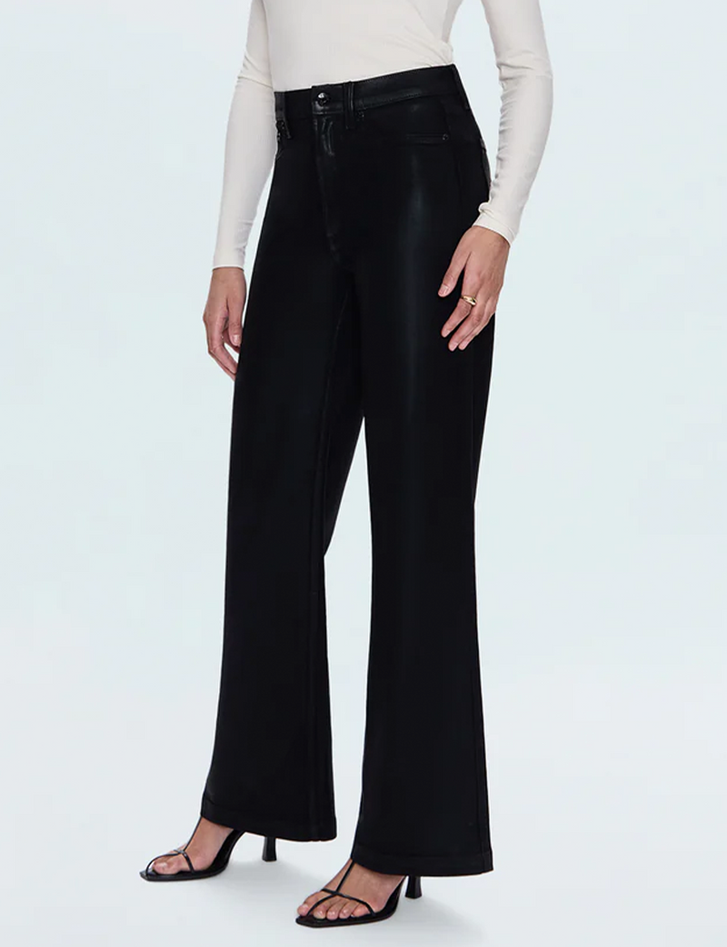 Lana High Rise Ultra Wide Leg, Coated Noir