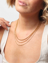 Trilogy Layers Necklace, Gold