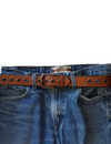 Vintage Leather Studded Belt, Brown