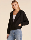 Slouch Zip Hoodie, Black