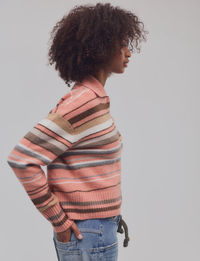 Trading Up Striped Polo, Peach/Combo