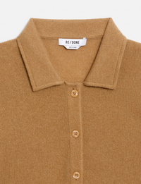 Loose Polo Cardigan, Toffee