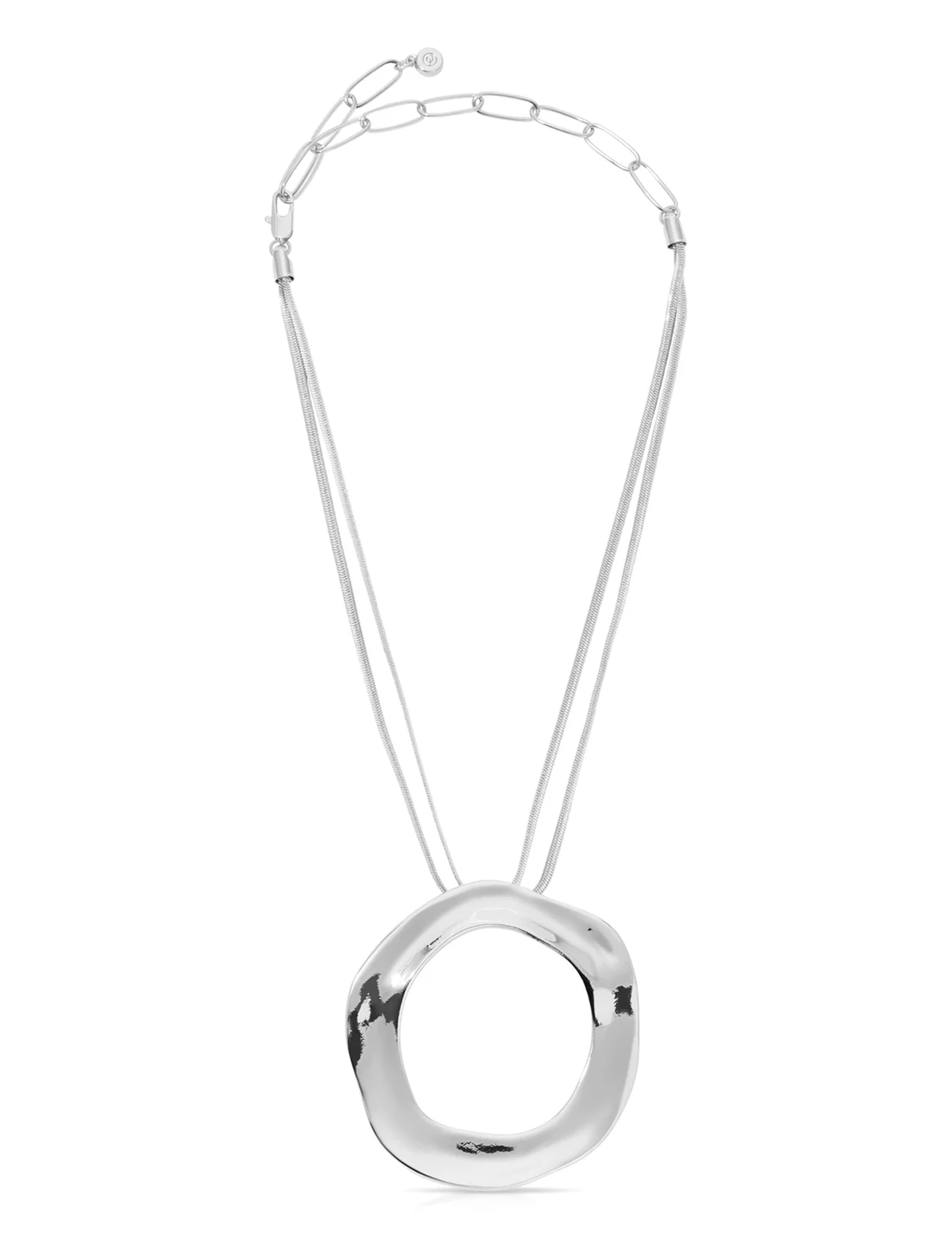Open Circle Necklace, Silver