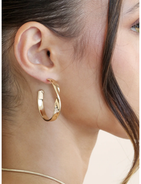 Heirloom Twist Medium Hoops, Gold
