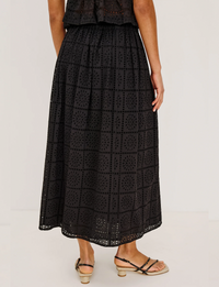 Dax Embroidered Skirt, Black