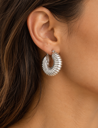 Robyn Tube Hoops, Silver