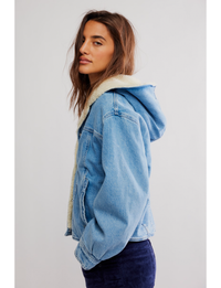 Asher Cozy Denim Jacket, Snowdrift Wash