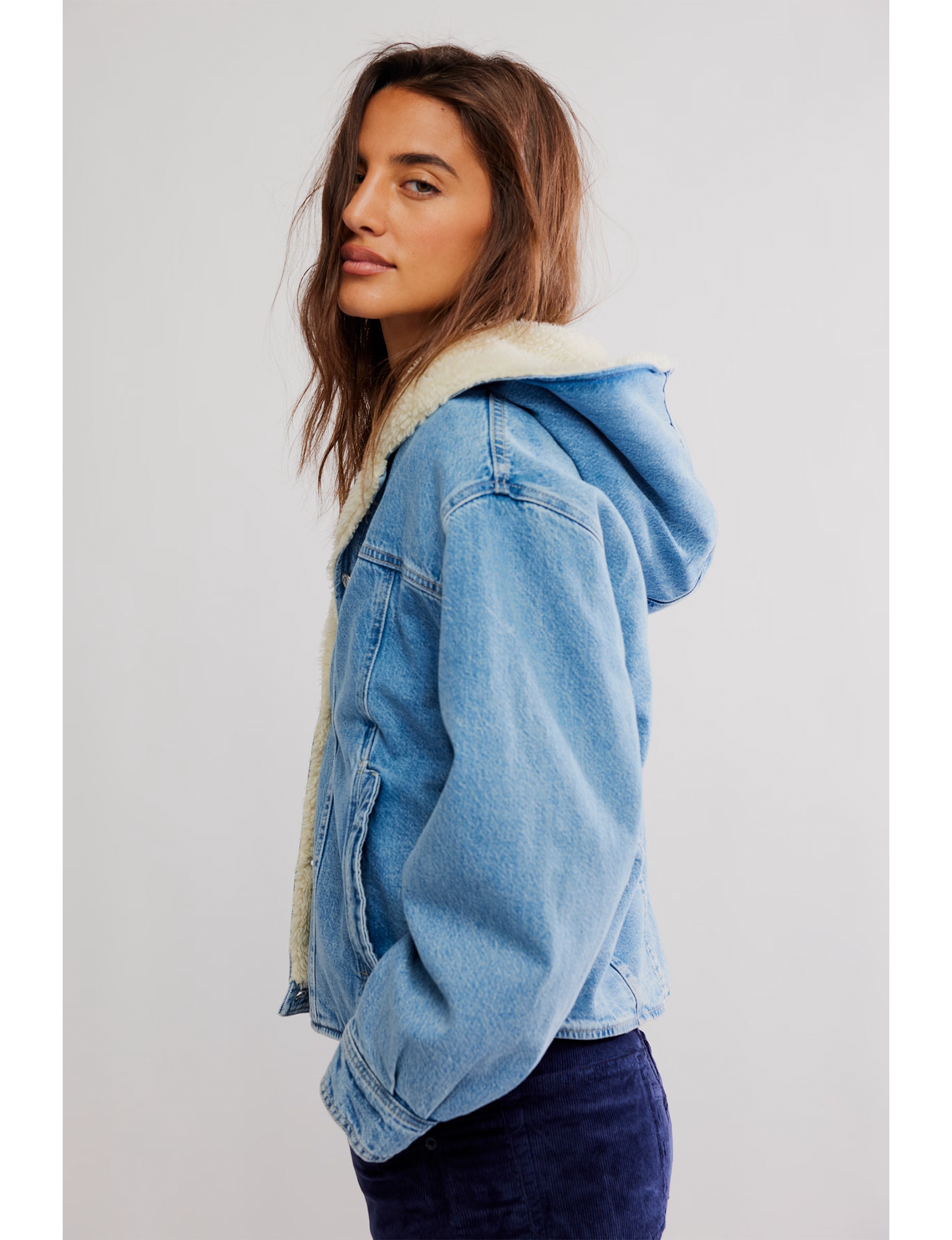 Asher Cozy Denim Jacket, Snowdrift Wash