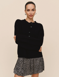 Placket Sweater, Black