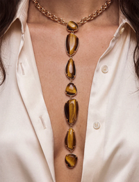Majestic Stone Necklace, Tiger Eye