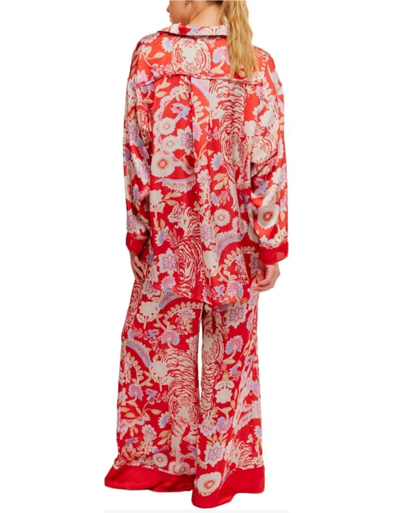 Dreamy Days Pajama Set, Flame Red