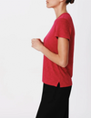 Slub Jersey Schoolboy Crew Tee, Rubellite