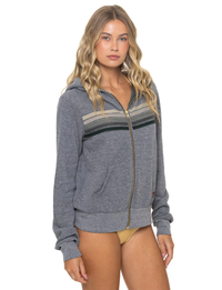 5 Stripe Zip Hoodie, Heather Grey/Grey