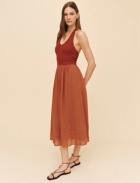 Damla Halter Dress, Red Sand