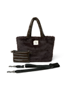 Duplex Reversible Faux Fur Tote, Glossy Chocolate