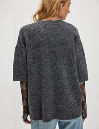 Margot Sweater Tee, Charcoal Heather