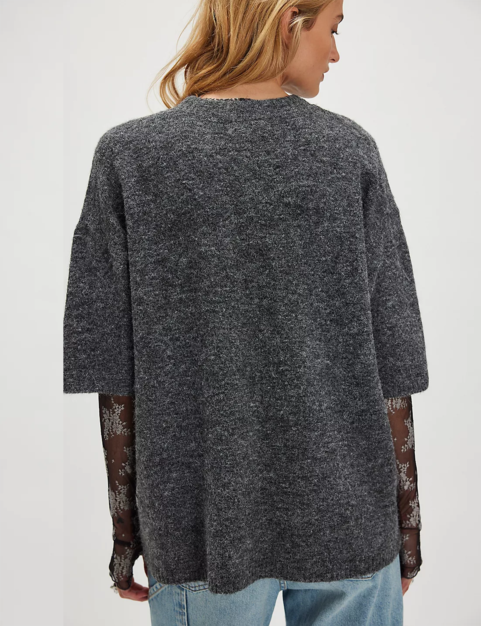 Margot Sweater Tee, Charcoal Heather