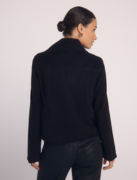 Utility Cropped Coat, Black