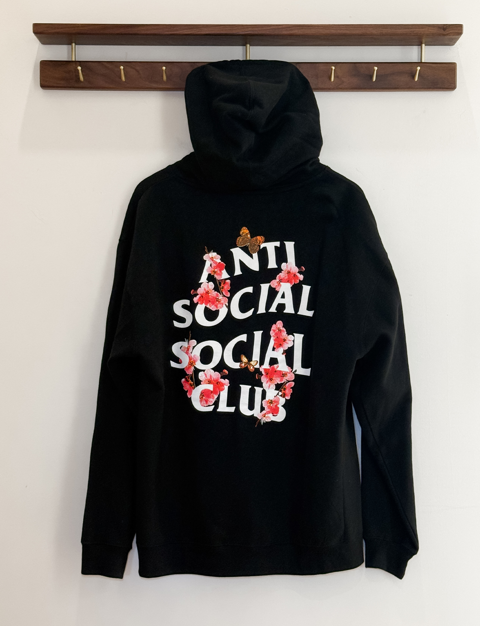 Anti Social Social Club Hoodie, Black/Floral