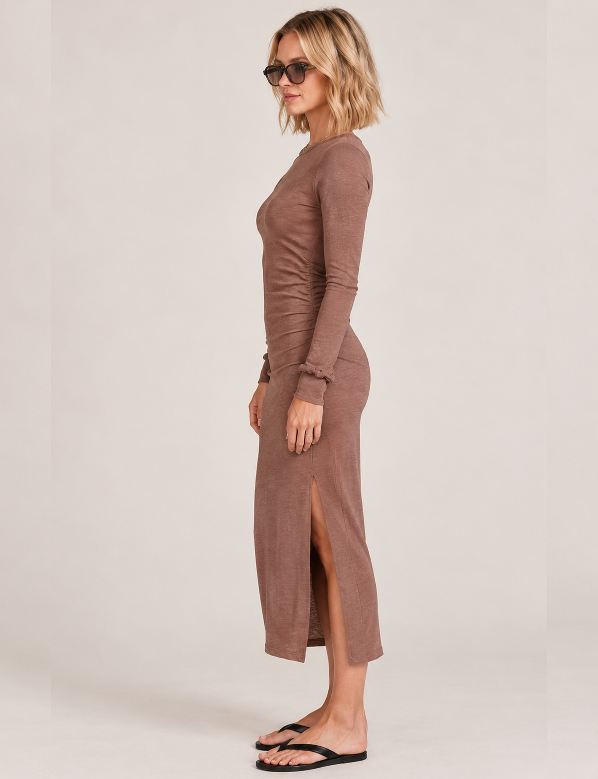 Slim Midi Dress, Mink