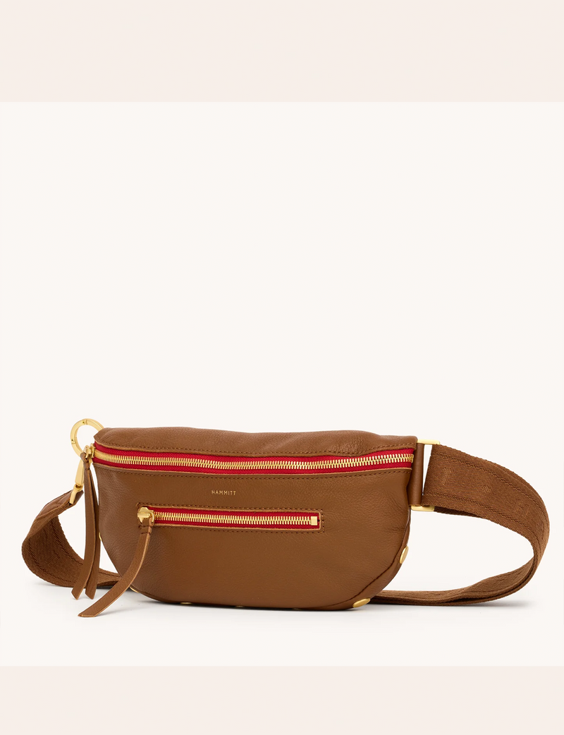 Charles Medium Crossbody, Mahogany/Brushed Gold