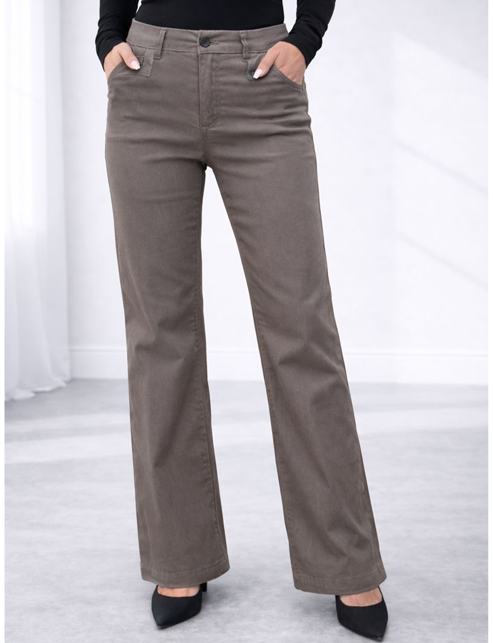 Amy Flare Pant, Brown Stripe