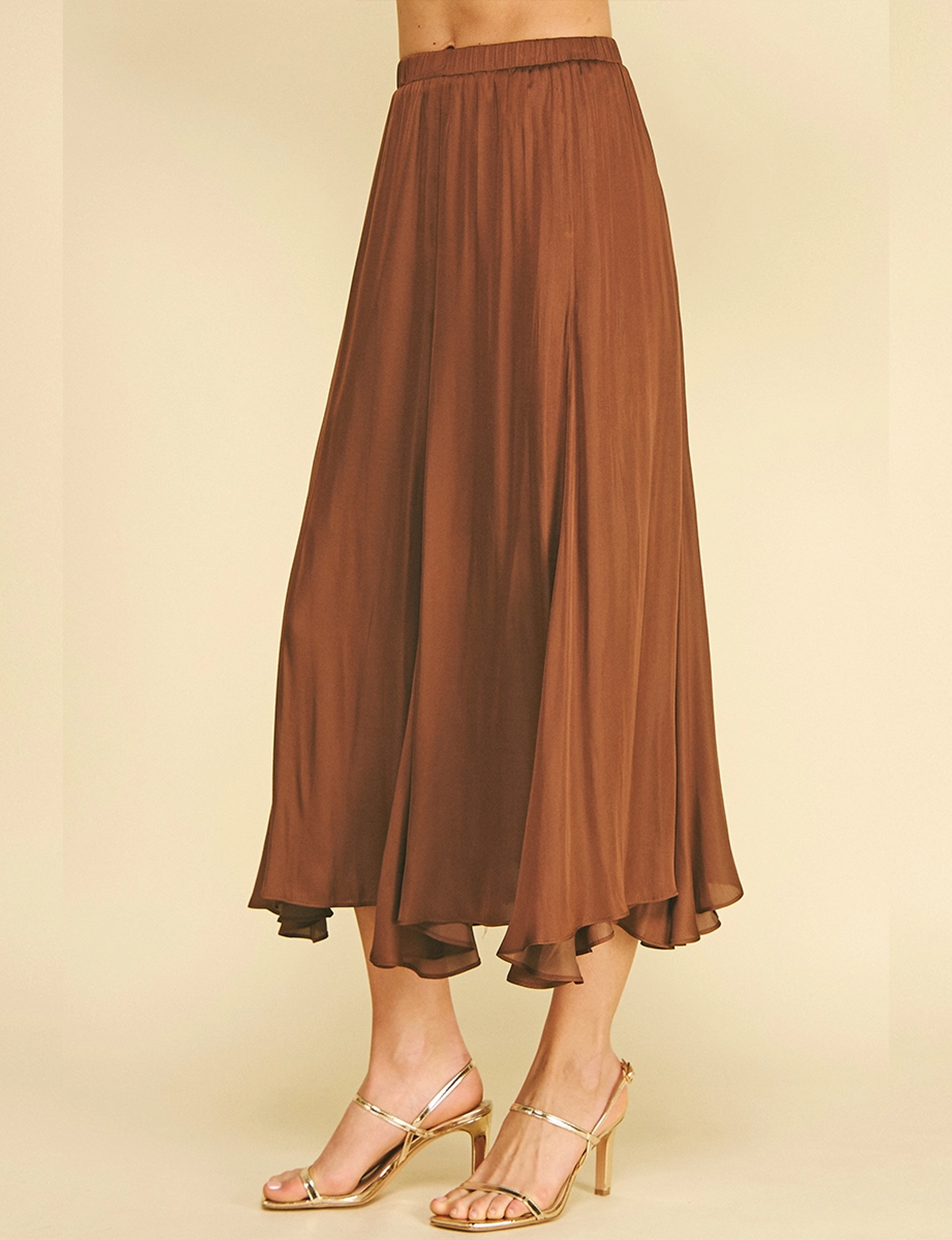 Sophia Midi Skirt, Chocolate