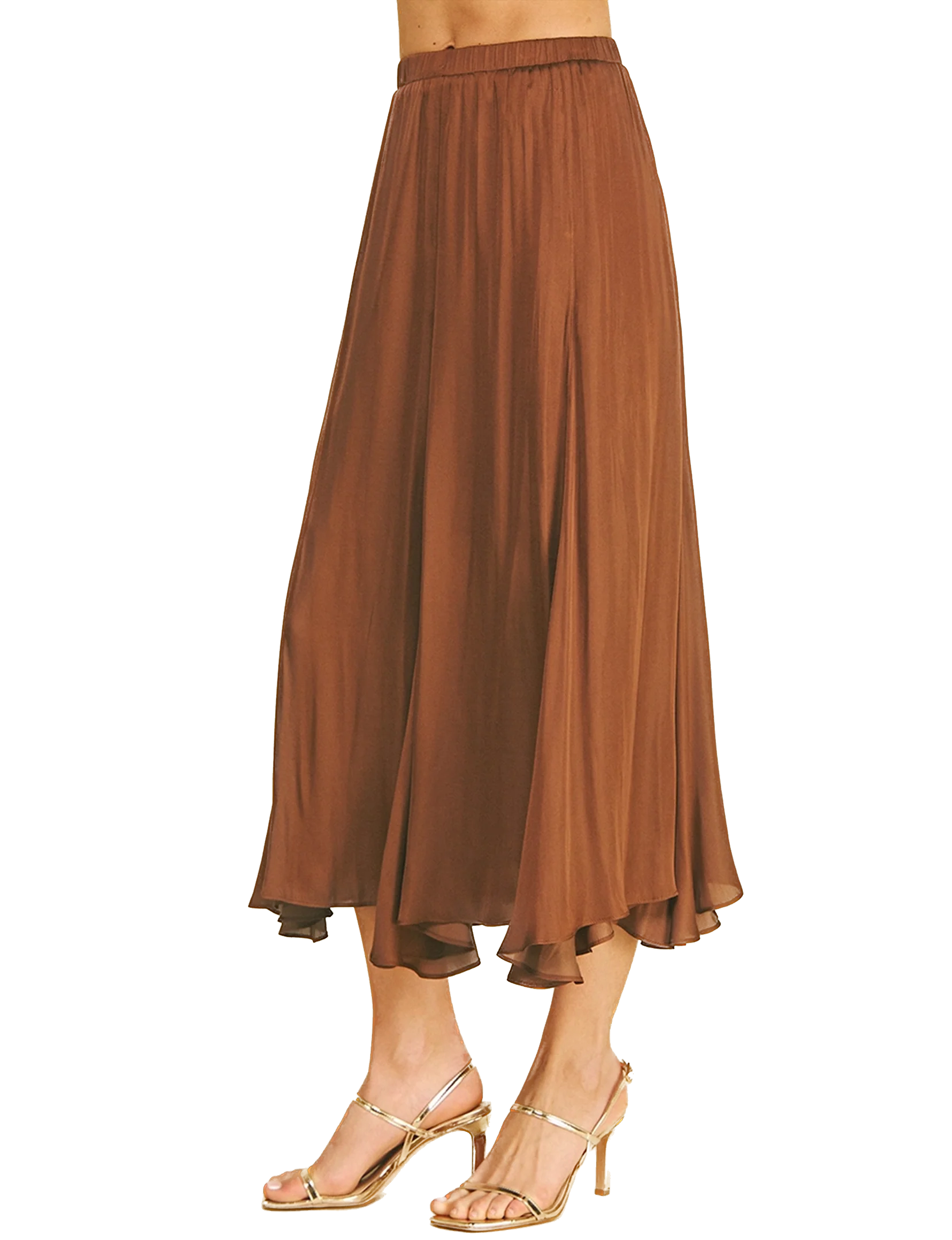 Sophia Midi Skirt, Chocolate