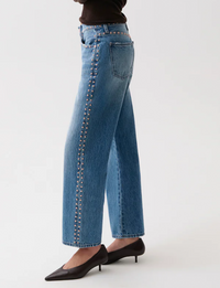 Lexi Mid Rise Bowed Jeans, Star Studded
