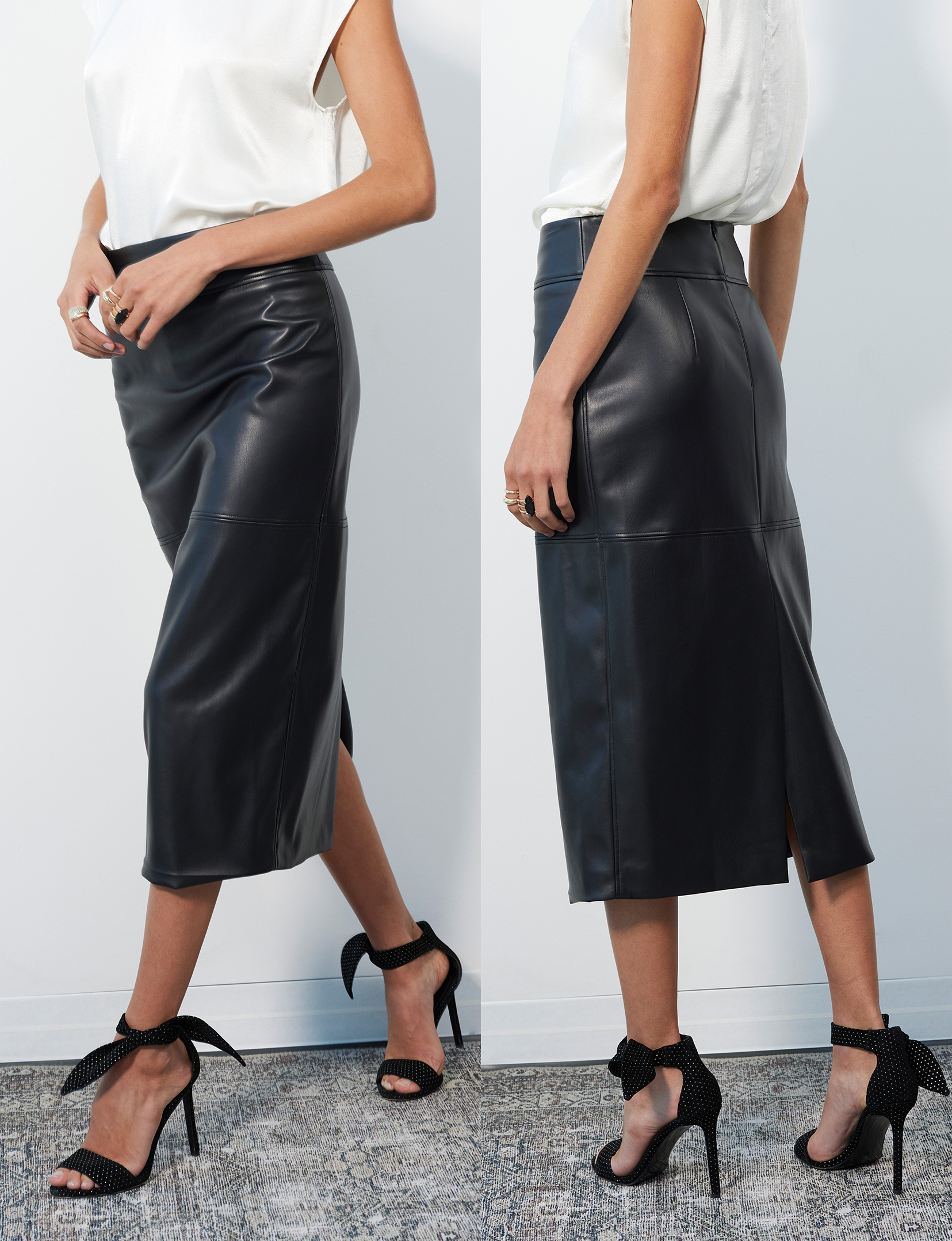 Drew Midi Skirt, Black