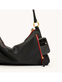 Kyle Medium Handbag, Black/Brushed Gold