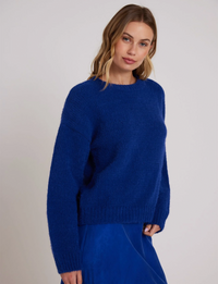 Drop Shoulder Sweater, Rich Cobalt