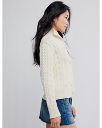 WTF Cable Collar Cardi, Ivory