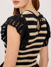 Coen Top, Black/White Stripe
