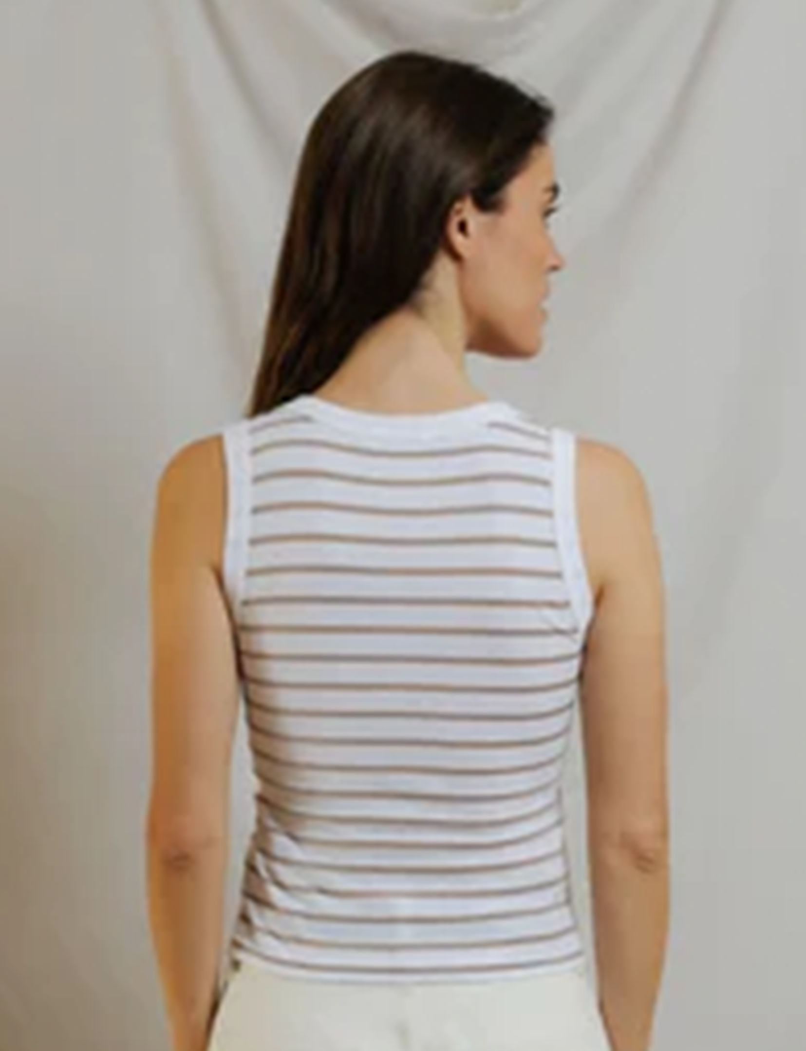 Khara Tank, Driftwood/White Stripe