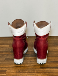 Jeffrey Campbell Wedge Boot, Burgundy/White