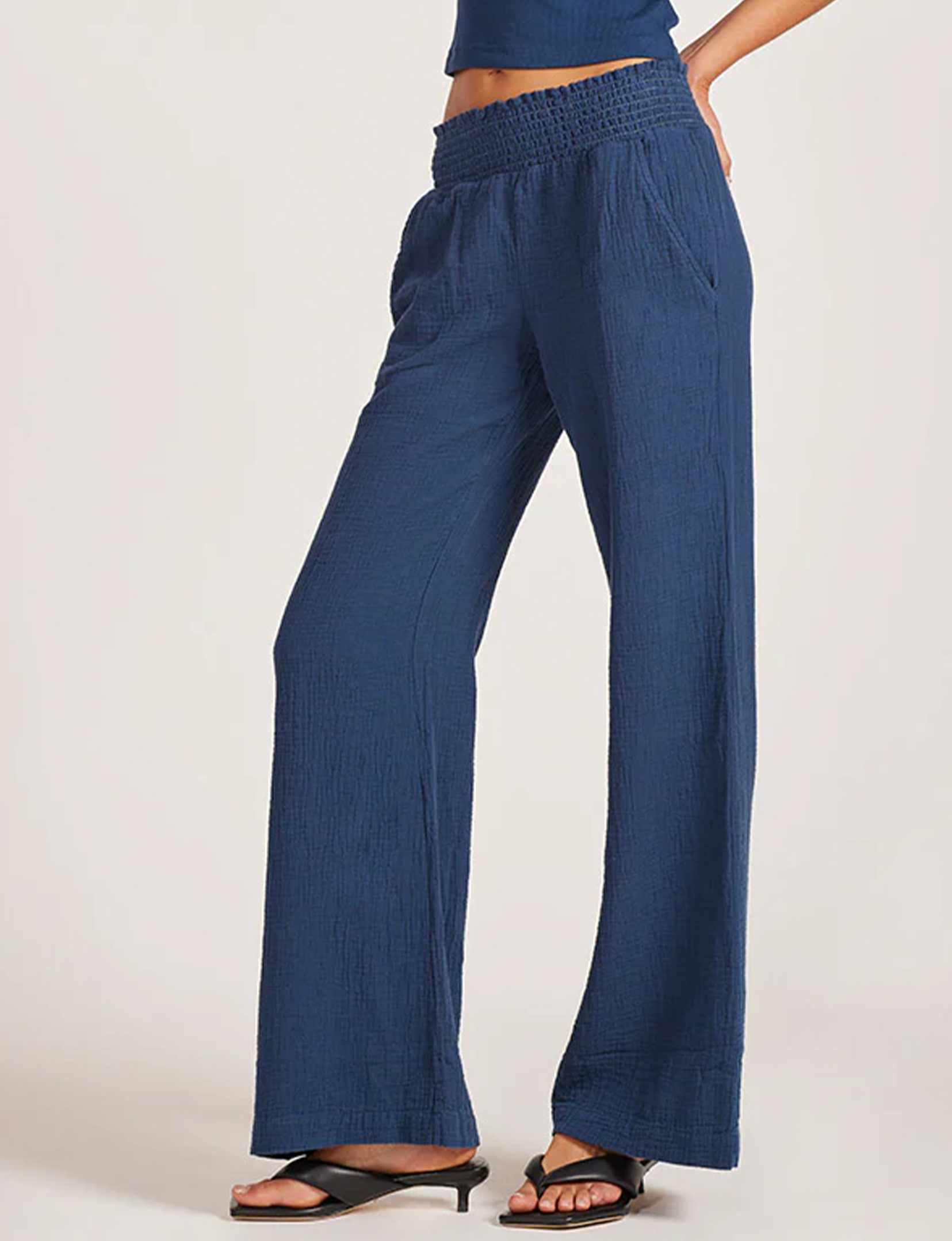 Wide Leg Beach Pant, Deep Seas