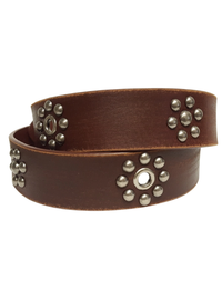 Vintage Edge Studded Belt, Brown