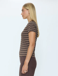 Alba Shrunken Tee, Bruna/Black Stripe