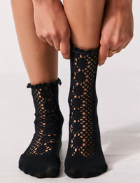 Rubies Crochet Socks, Black