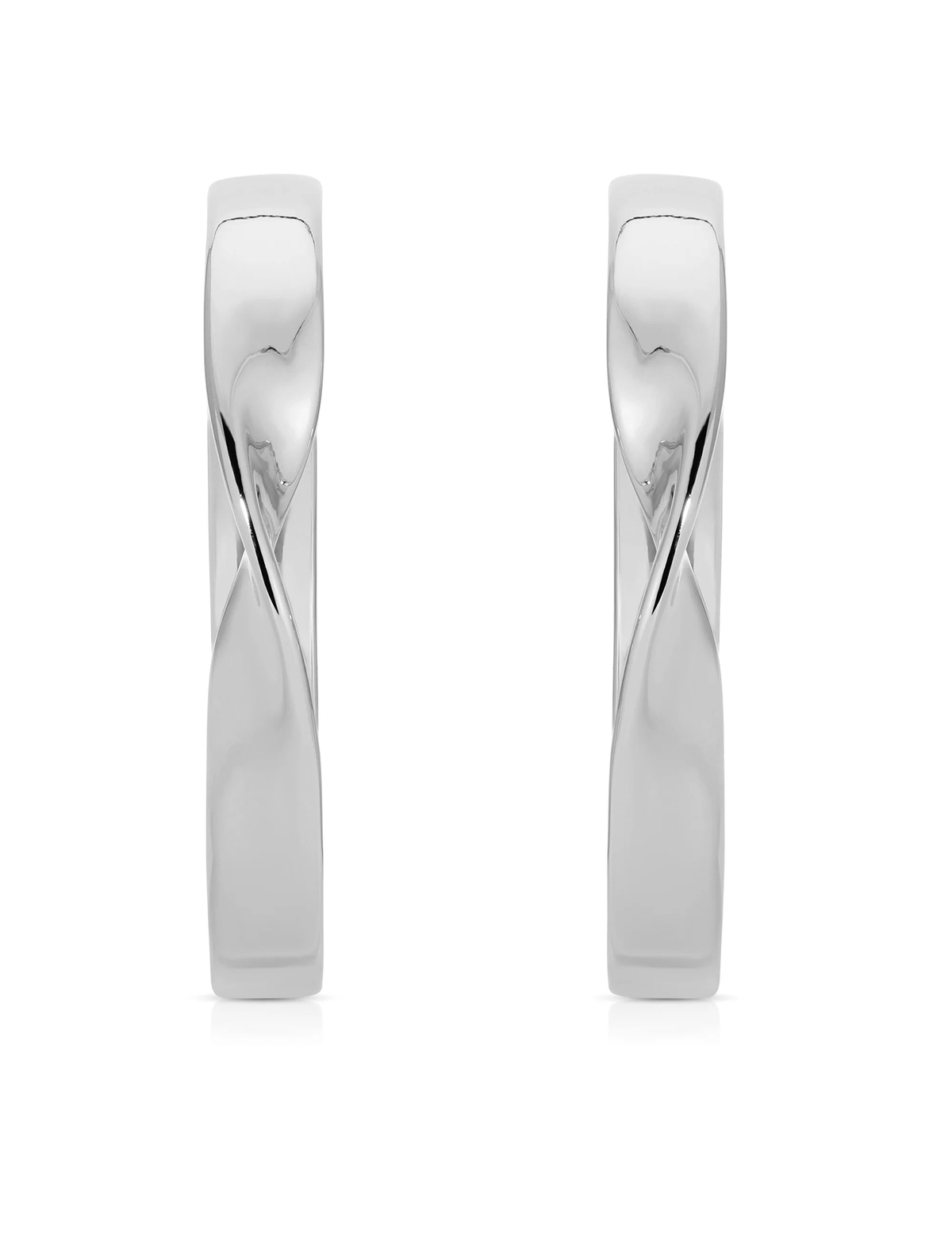 Heirloom Twist Large Hoops, Silver